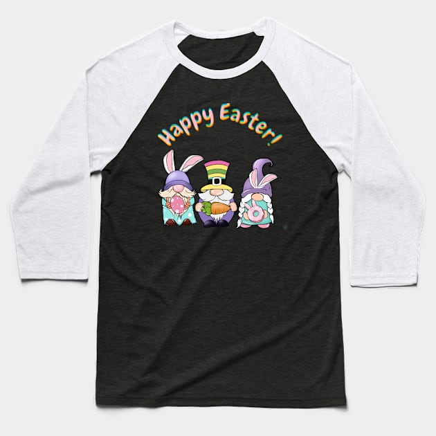 Happy Easter Gnomes Baseball T-Shirt by mebcreations